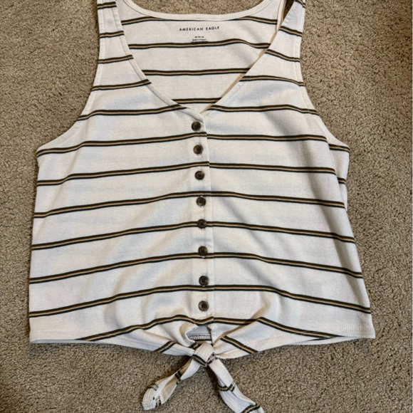 American Eagle Striped Button-Down Top - Picture 1 of 1